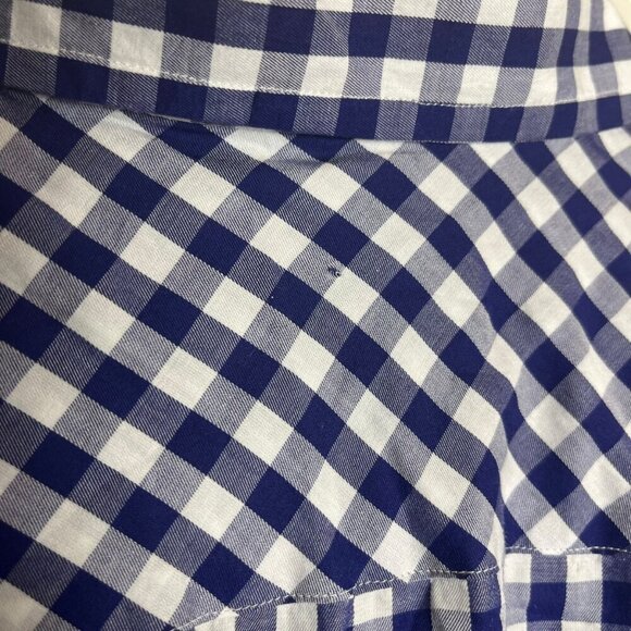 UnTuckIt Womens 16 Gingham Plaid Button Up Blue White Cotton Cottagecore Country - Picture 6 of 6